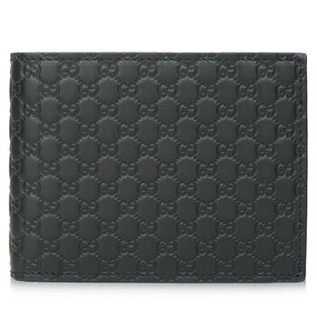 Leather Micro GG Guccissima Trifold Wallet 217044