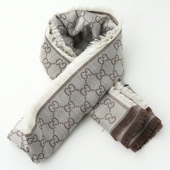 Gucci Square Scarf 281942 Beige/L. Brown