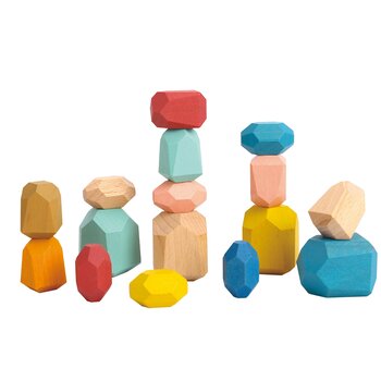 Tooky Toy Company Wooden Stacking Stones - 16 pcs