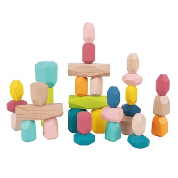 Tooky Toy Company Wooden Stacking Stones - 32pcs