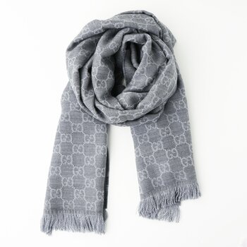 Reversible Arlisse GG Guccissima Scarf Muffler 544619 Grey