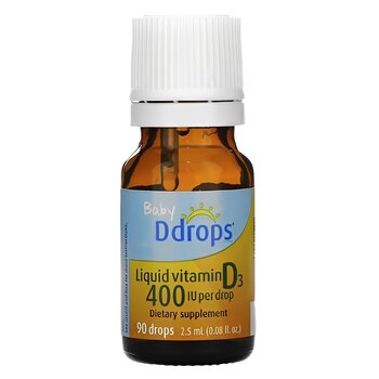 Baby DDrops liquid vitamin D3 400 International units - 90 drops (2.5ml)