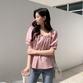 Trendywhere Square Neck Puff Sleeve Blouse
