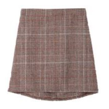 Check Wool Mini Skirt