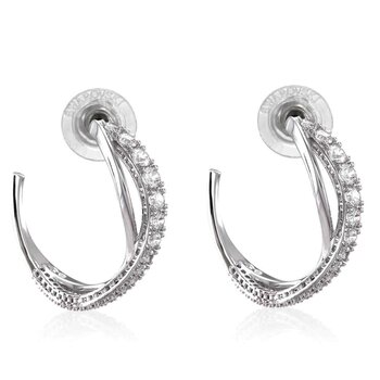 Twist hoop earrings 5563908 - White, Rhodium plated