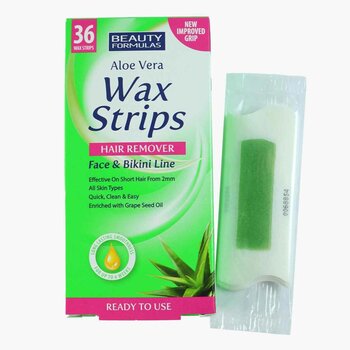 Fórmulas de beleza Aloe Vera Wax Strips Line Hair Remover Face & Bikini