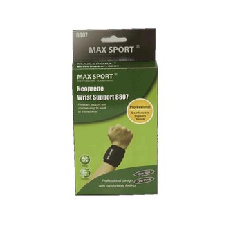 MAX SPORT Neoprene Wrist Support (with buckle), One Piece, Size Free
