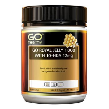 Go Healthy [Authorized Sales Agent] GO Healthy GO Royal Jelly 1,000 with 10-HDA 12mg SoftGel Capsules - 180 Pack