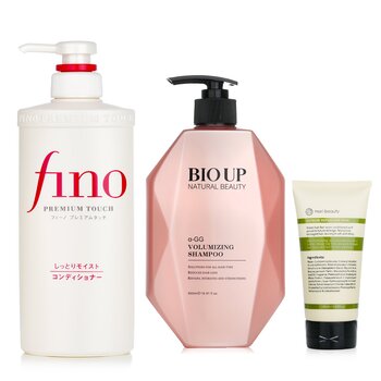 Shiseido Hair Conditione 550ml + Natural Beauty BIO UP Shampoo 500ml + mori beauty  Hair Mask 180ml