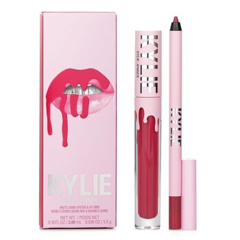 Matte Lip Kit: Matte Liquid Lipstick 3ml + Lip Liner 1.1g - # 401 Victoria