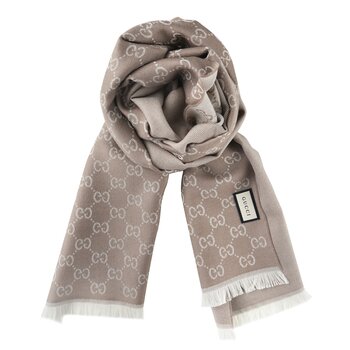 HALF GG LOGO WOOL SCARF 344994