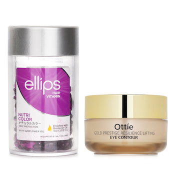 Elipses Ellips Hair Vitamin Oil - Nutri Color 50capsules x1ml X Ottie Gold Prestige Resilience Lifting Eye Contour 30ml