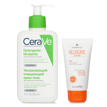 Heliocare da Cantabria Labs Heliocare by Cantabria Labs Heliocare Ultra 90 Gel SPF50 50ml X CeraVe Hydrating Cleanser For Normal to Dry Skin (With Pump) 236ml